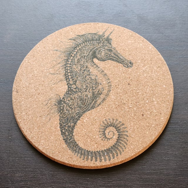 Printed Cork Coaster - Oyster